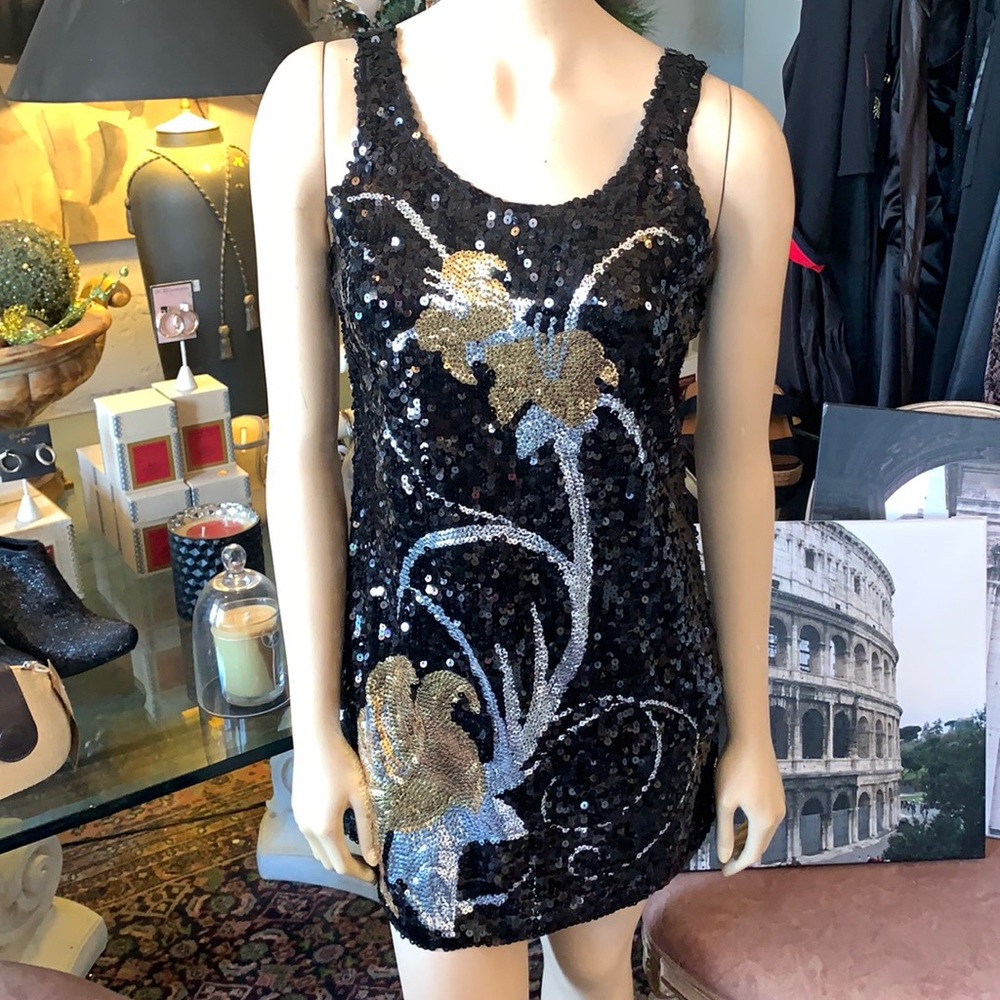 Miss Kelly 1999 black sparkle dress. Size M.